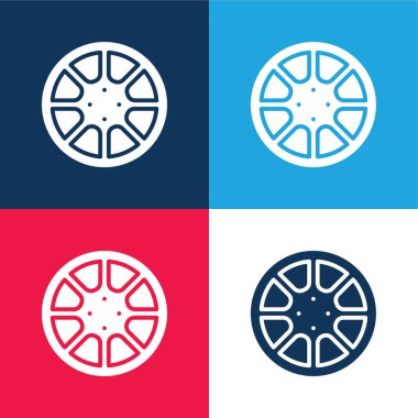 Alaşımlı Tekerlek mavi ve kırmızı En az dört renk simgesi