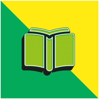 Kitap Yeşil ve Sarı Modern 3D vektör simgesi logosu