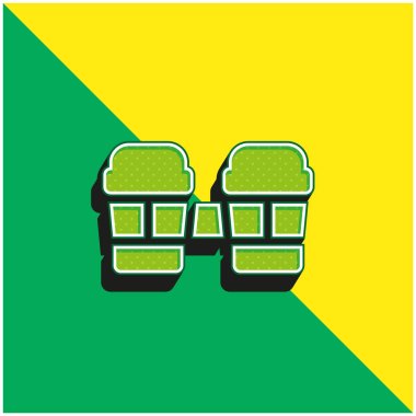 Bongolar yeşil ve sarı modern 3d vektör simgesi logosu