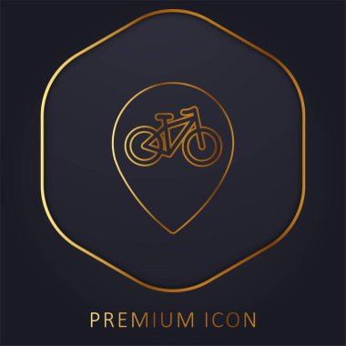 Bike Zone Signal golden line premium logo or icon clipart
