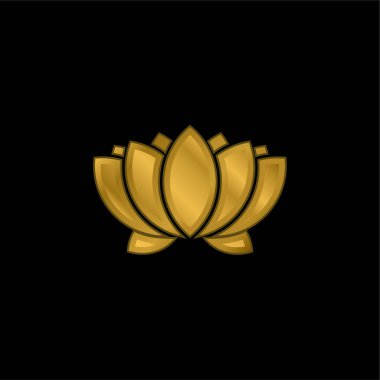 Su çiçeği altın kaplama metalik simge veya logo vektörü