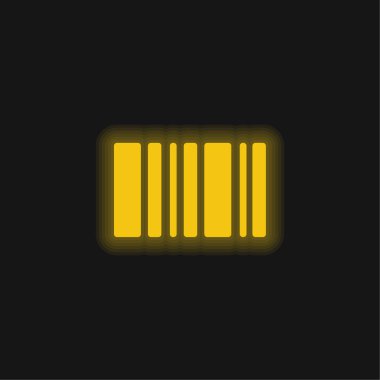 Barkod sarı parlayan neon simgesi