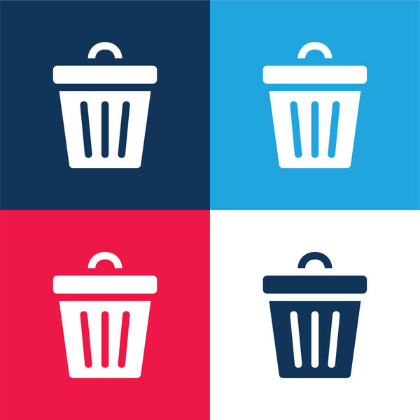 Бин синий и красный четыре цвета минимальный набор значков