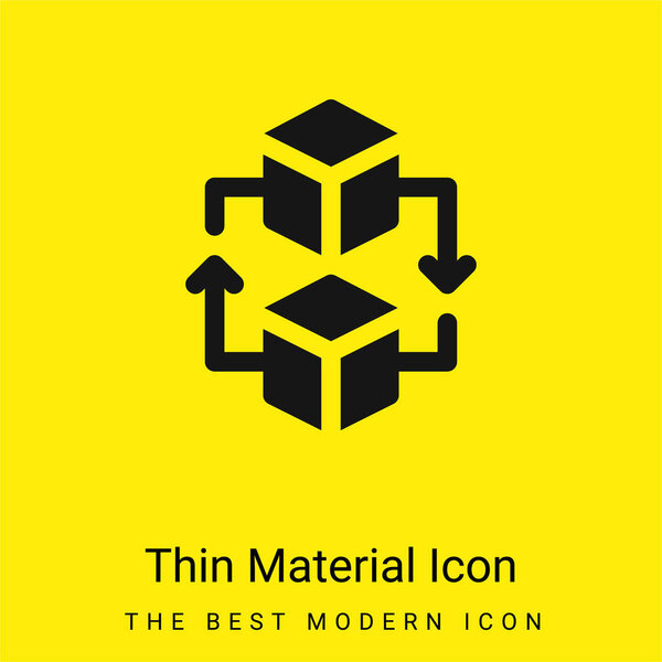 Blockchain минимальный ярко-желтый значок материала