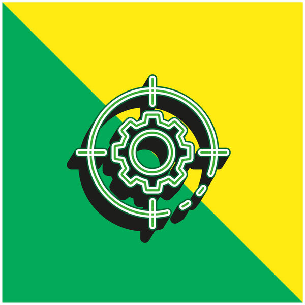 Цель зеленый и желтый современный трехмерный векторный логотип