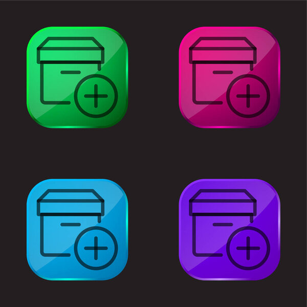 Add four color glass button icon