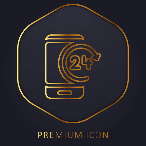 Логотип или иконка 24-часовой золотой линии