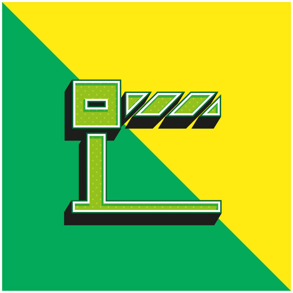 Barrier Green and yellow modern 3d vector icon logo