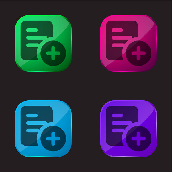 Add four color glass button icon