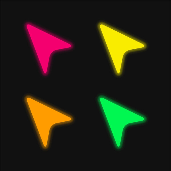 Черный указатель четырехцветный перчаточный неоновый вектор