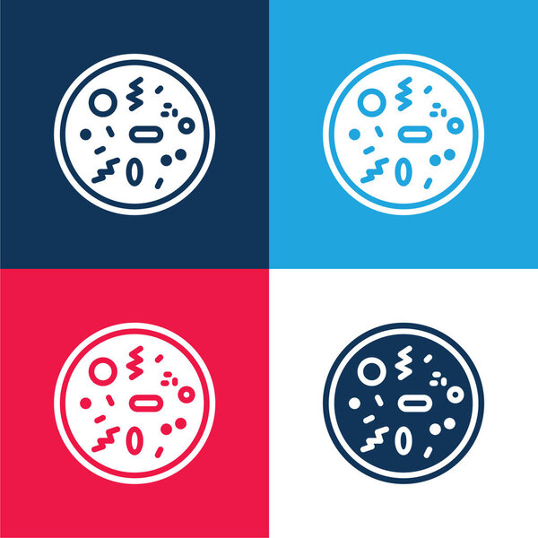 Bacteria blue and red four color minimal icon set