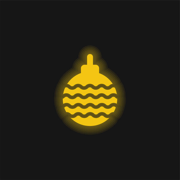 Bauble yellow glowing neon icon