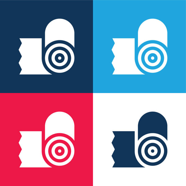 Bandage blue and red four color minimal icon set