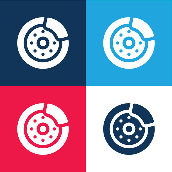 Синяя и красная четырехцветная минимальная иконка