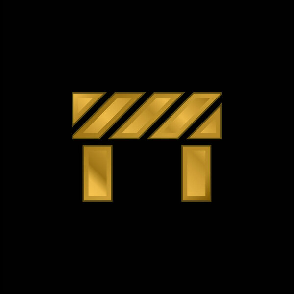 Barrier gold plated metalic icon or logo vector