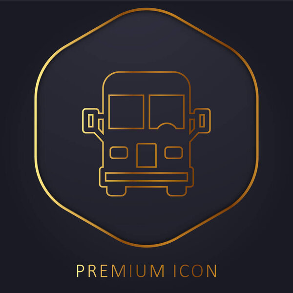 Airport Bus golden line premium logo or icon