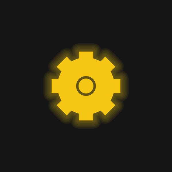 Большая жёлтая сияющая неоновая иконка