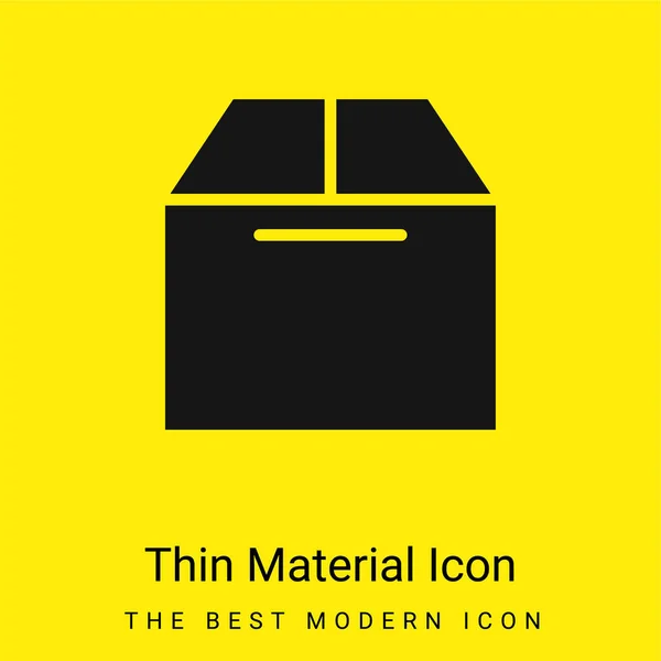 Caja Mínima Icono Material Amarillo Brillante — Vector de stock