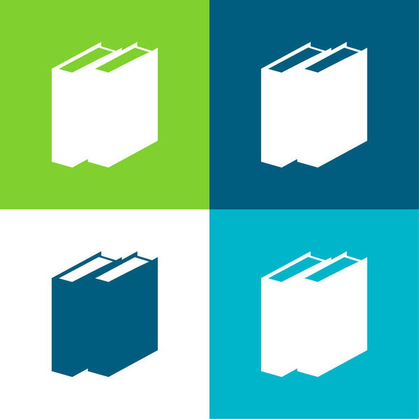 Книги Плоские четыре цвета минимальный набор значков