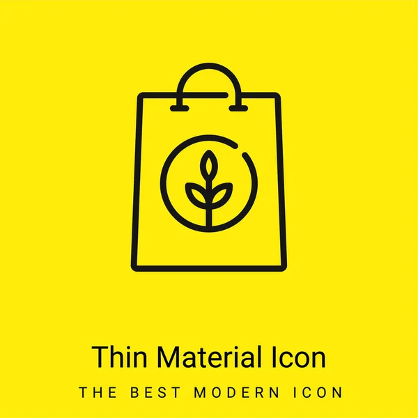 Väska Minimal Lysande Gult Material Ikon — Stock vektor