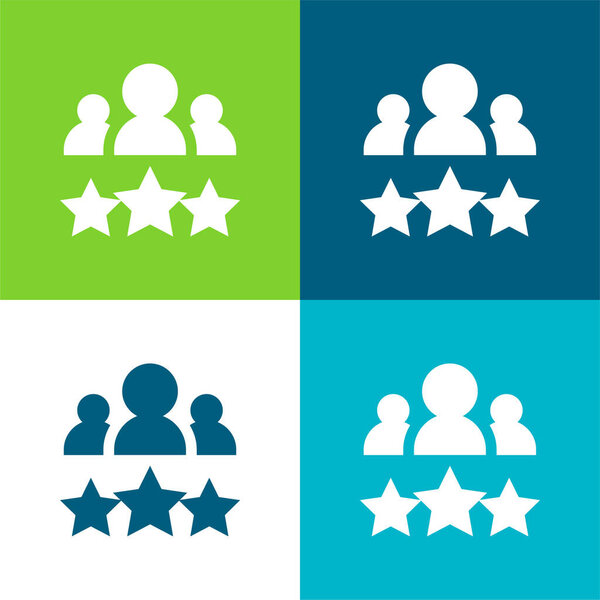 Best Employee Flat four color minimal icon set