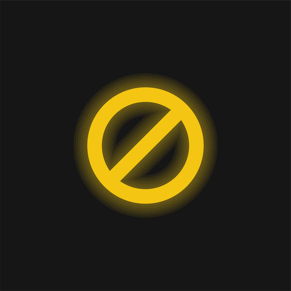 Запретить желтый перчаточный неоновый значок