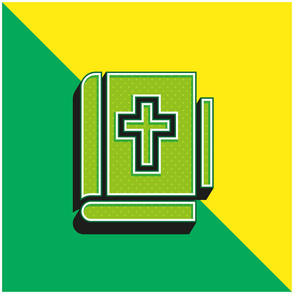 Зеленый и желтый современный трехмерный векторный логотип