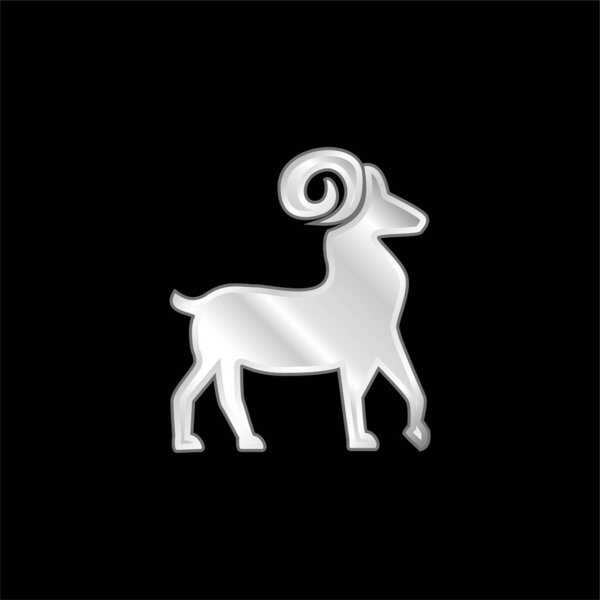 Aries Symbol silver plated metallic icon