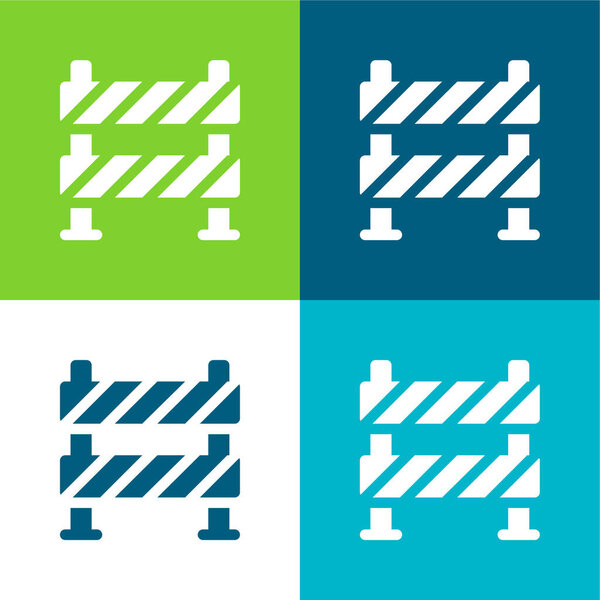 Barrier Flat four color minimal icon set