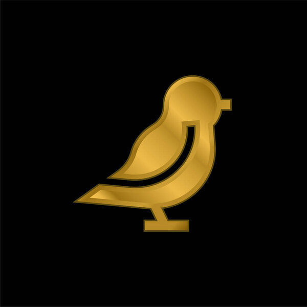 Позолоченная птица металлическая икона или вектор логотипа