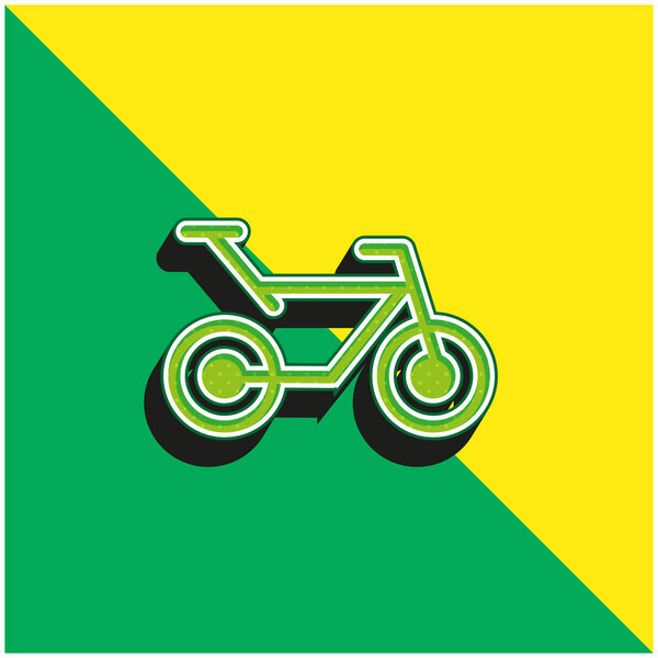 Bicycle Green and yellow modern 3d vector icon logo