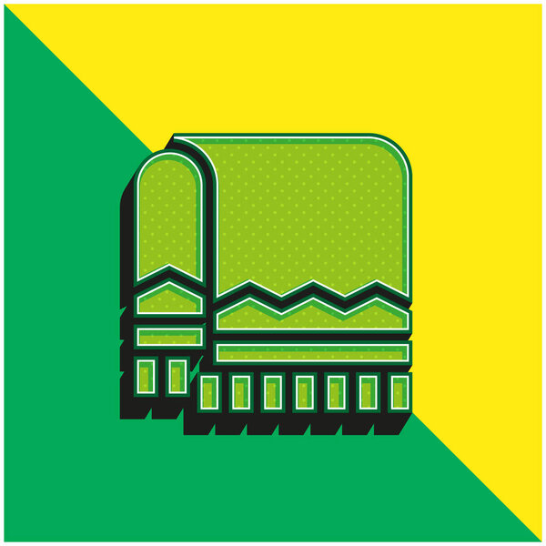 Blanket Green and yellow modern 3d vector icon logo