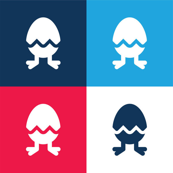 Рождение синий и красный четыре цвета минимальный набор значков