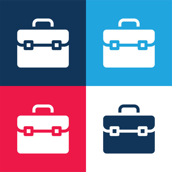 Короткий синий и красный четыре цвета минимальный набор значков