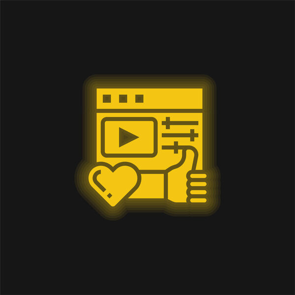 Appreciation yellow glowing neon icon