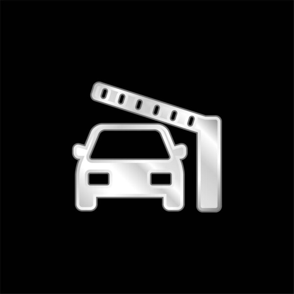 Barrier And Car silver plated metallic icon