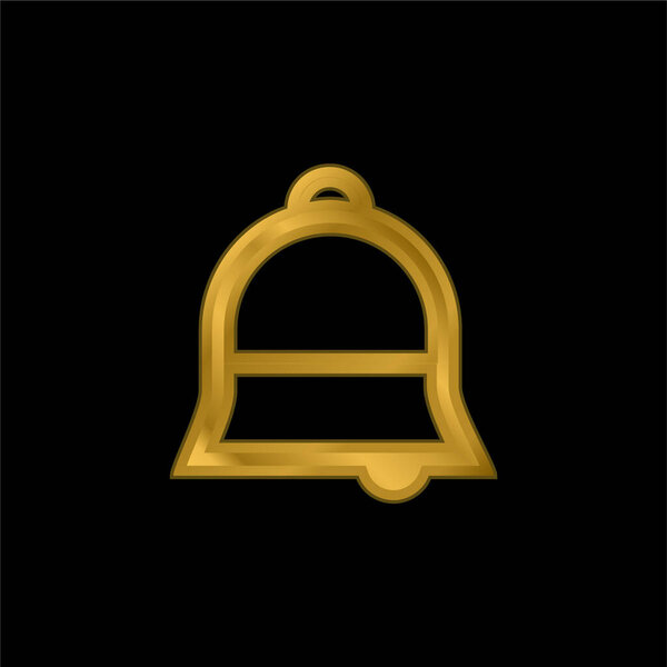 Bell gold plated metalic icon or logo vector