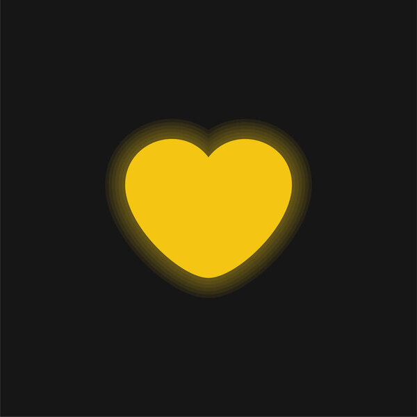 Badoo yellow glowing neon icon