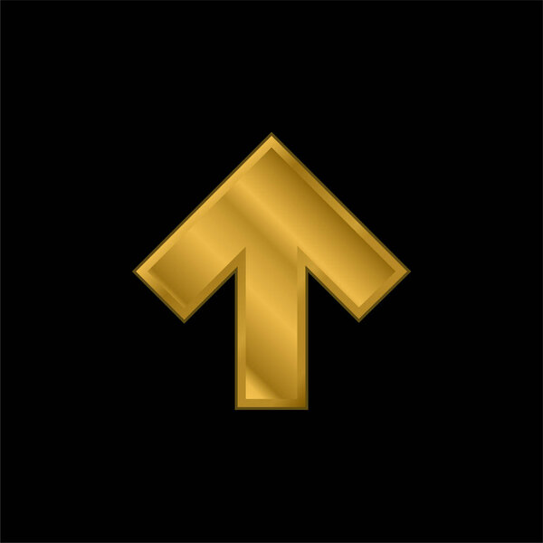Arrow Pointing To Up gold platted metalic icon or logo vector