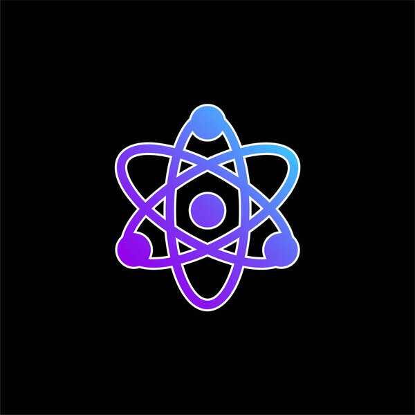 Atom blue gradient vector icon