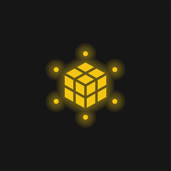 3d Printing yellow glowing neon icon