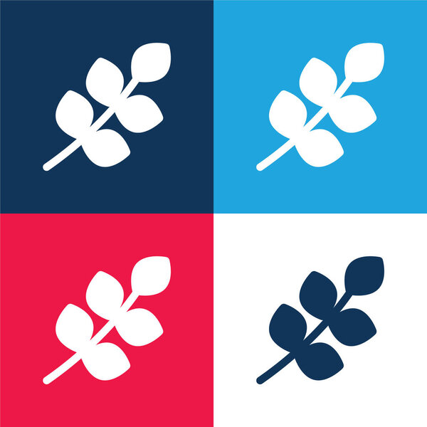 Ветви синий и красный четыре цвета минимальный набор значков