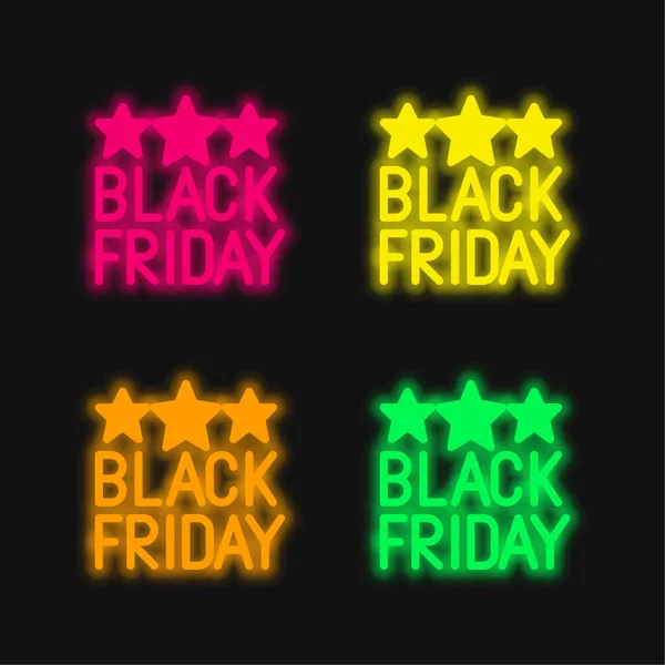 Black Friday Four Color Glowing Neon Vector Icon — Stock Vector