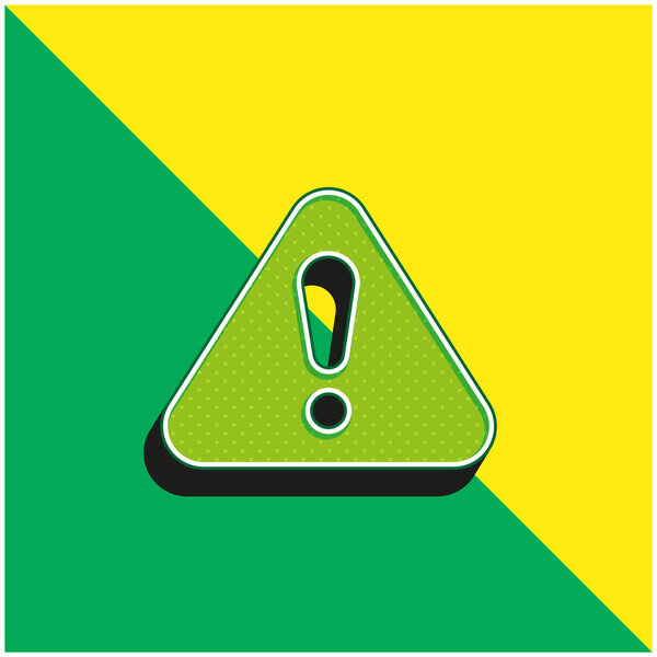 Alert Green and yellow modern 3d vector icon logo