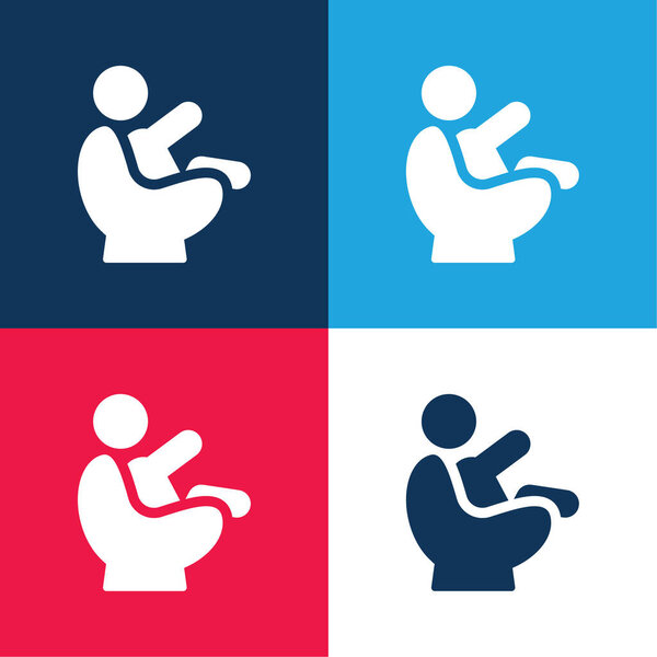 Ребенок синий и красный четыре цвета минимальный набор значков