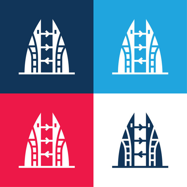 Бахрейнский синий и красный четыре цвета минимальный набор значков