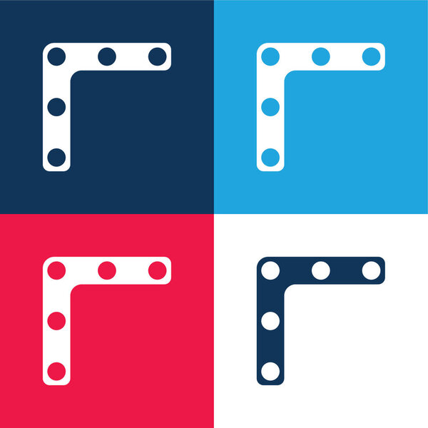 Мозговой синий и красный четыре цвета минимальный набор значков