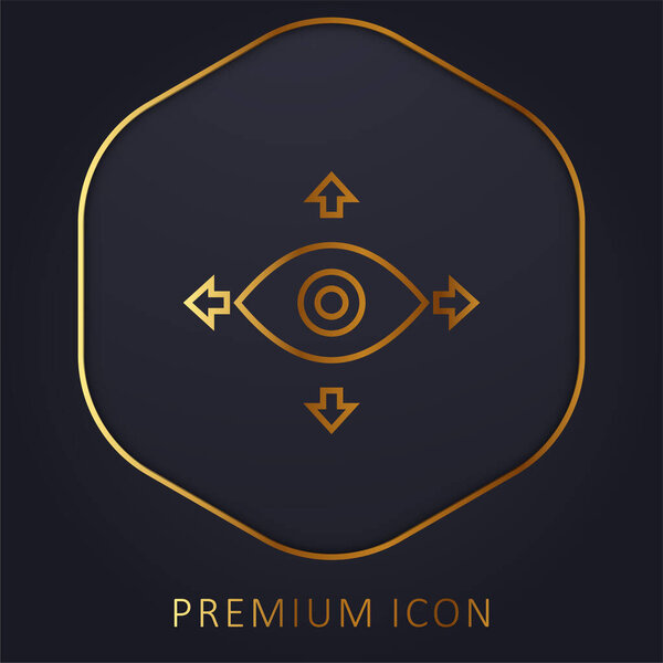 360 View golden line premium logo or icon