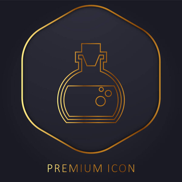 Aromatherapy Lotion Bottle With Liquid Inside golden line premium logo or icon