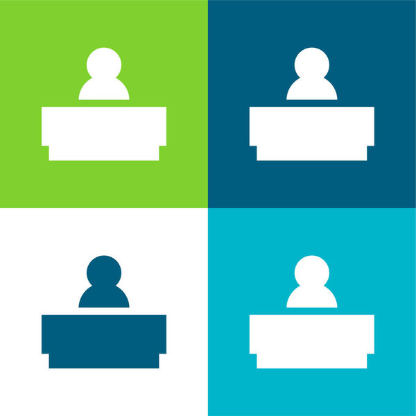 Плоский четырехцветный минимальный набор иконок